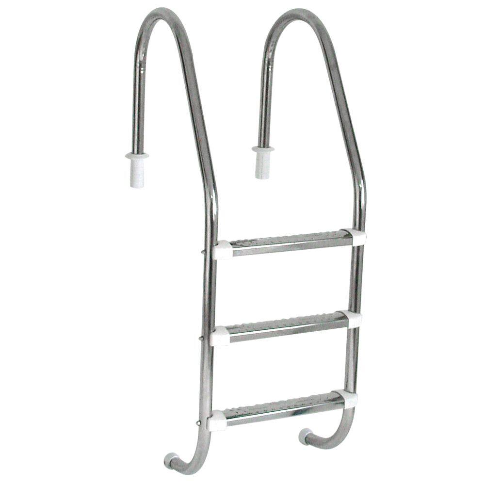 Escada para Piscina Tradicional 1 1/2” em Aço Inox 3 Degraus Anatômicos em Inox - Sodramar