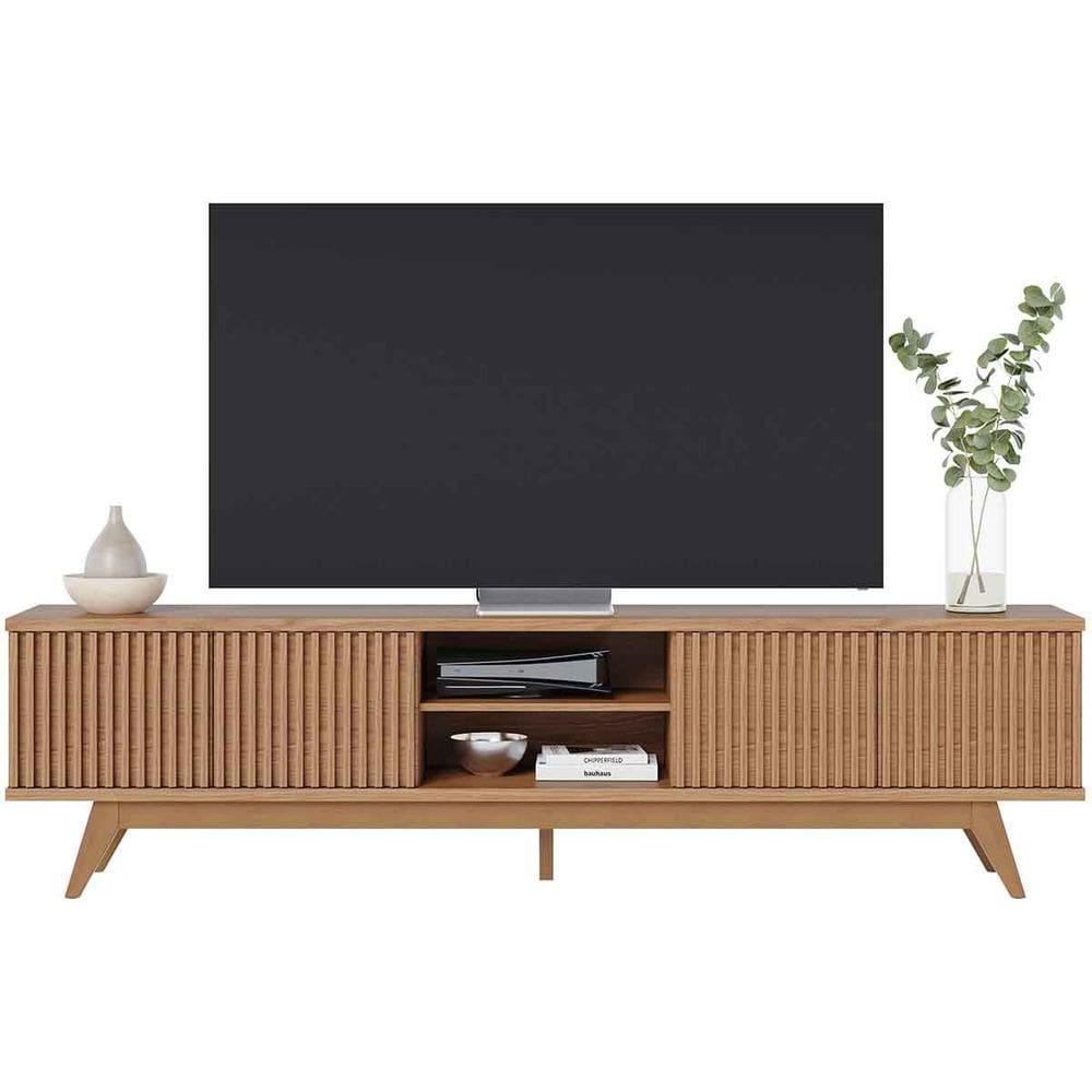 Rack Bancada Bastião 4 Portas MDP Para TV até 75" Polegadas