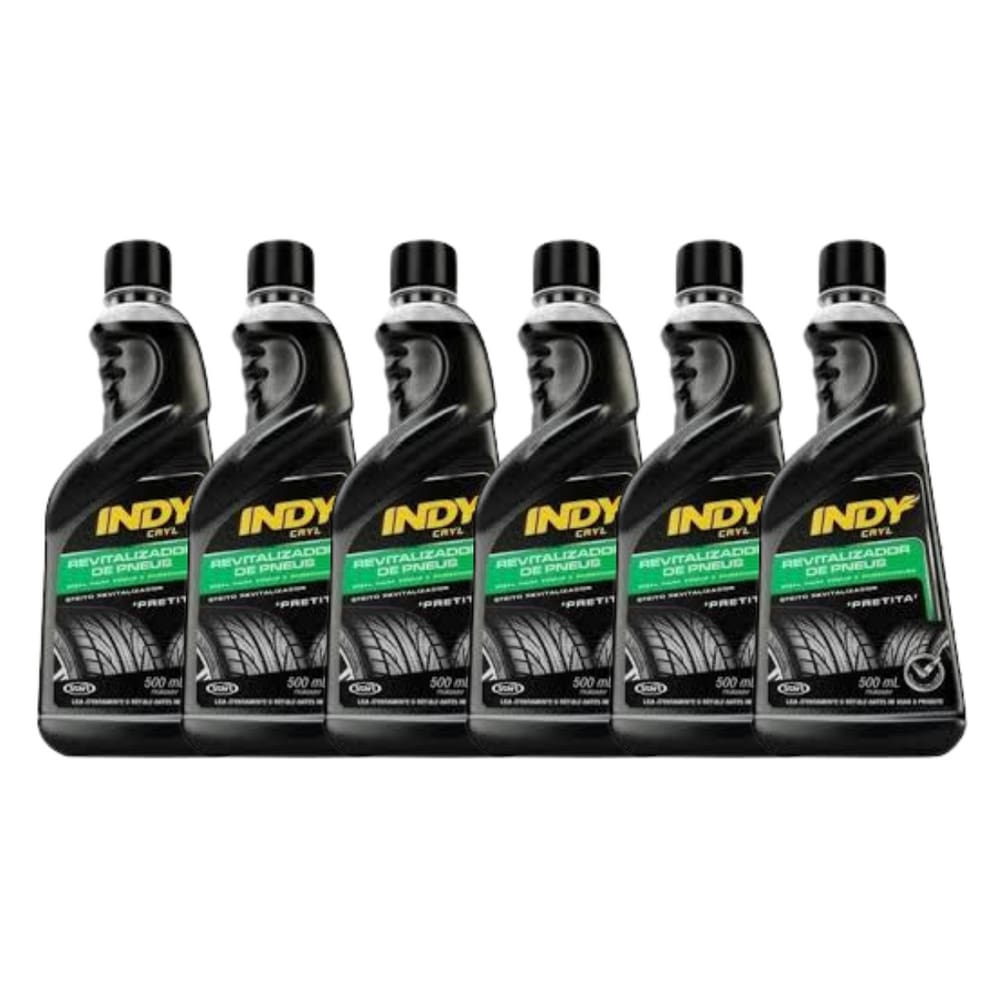 Pneu Pretinho Revitalizador de Pneus Indy 500ml kit 6 unid
