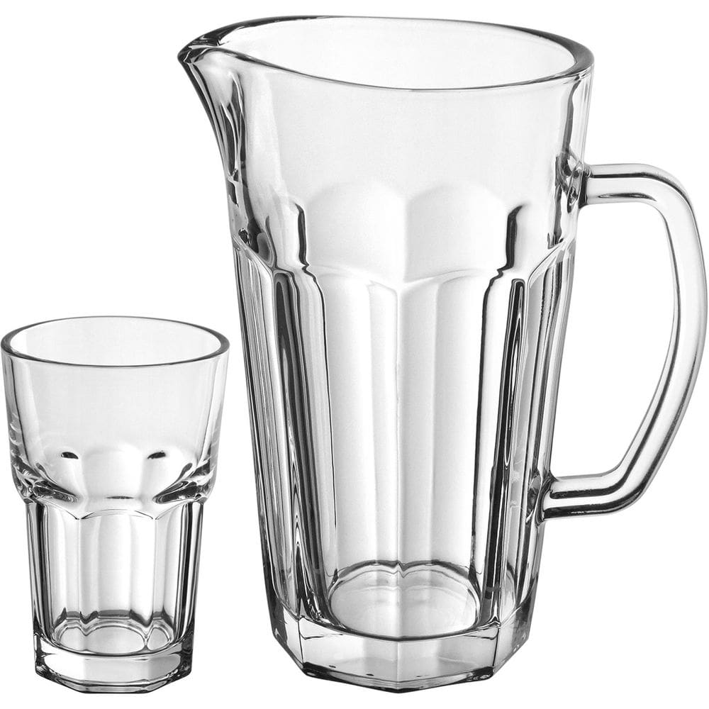 JOGO 7 PEÇAS JARRA/COPOS ÁGUA SUCO PARA REFRESCO HOME&CO ECO CRYSTAL 1L/300ml TRANSPARENTE
