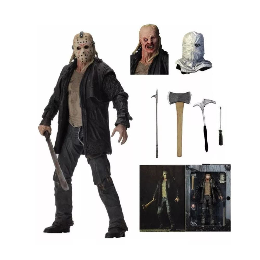 Action Figure Jason Voorhees Jaqueta Sexta-Feira 13 Articulado 18Cm