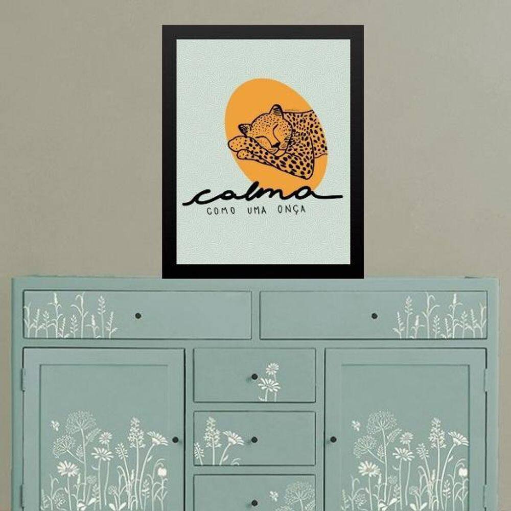 Quadro Calma Como Uma Onça 24X18Cm