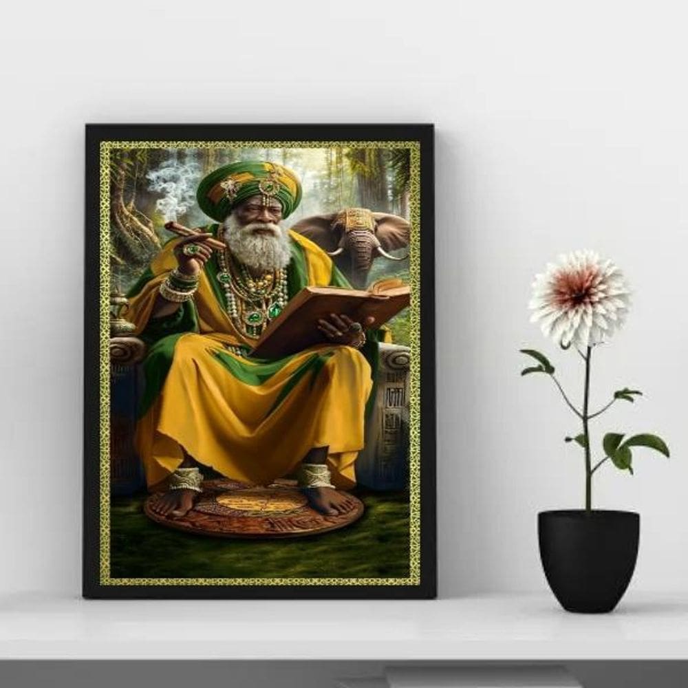 Quadro Orixá Orunmila Orula Orunla-Ifá 45X34Cm