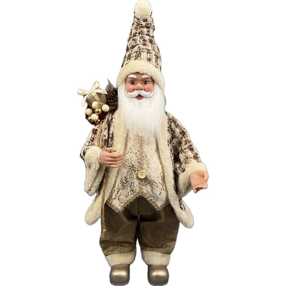 Papai Noel Grande Musical Bordô Marrom Decoração Natal 70Cm