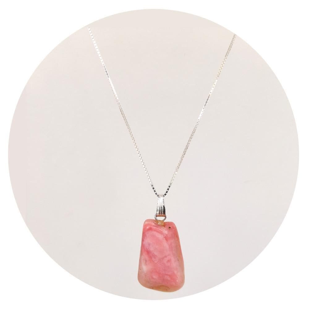 Colar 60Cm Prata 925 Opala Rosa - Natural P. Vecchio Joias