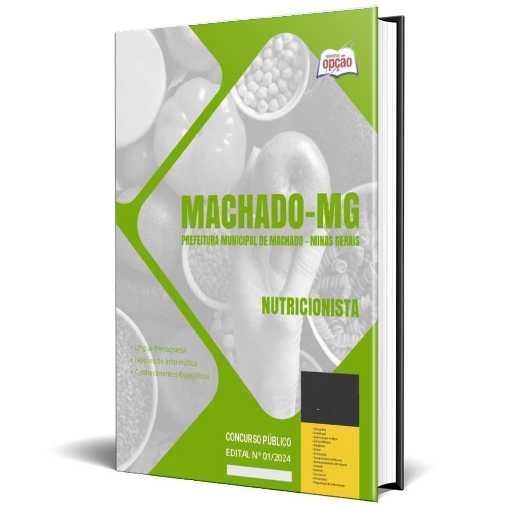 Apostila Prefeitura De Machado Mg 2024 - Nutricionista