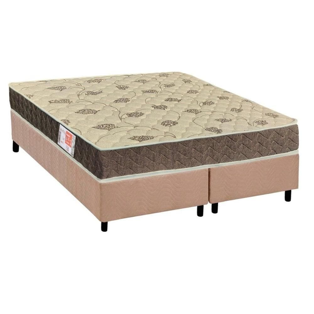 Cama Box Queen: Colchão Espuma Orthoflex D33 Comfortpedic Line + Base CRC Suede Clean(158x198)