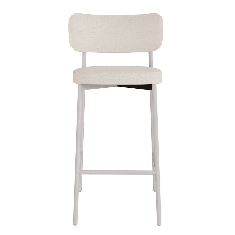 Banqueta Alloa Fixa com 4 Pés 50 X 44,7 X 163,5cm com 1 Unidade Palha/Branco Epoxi
