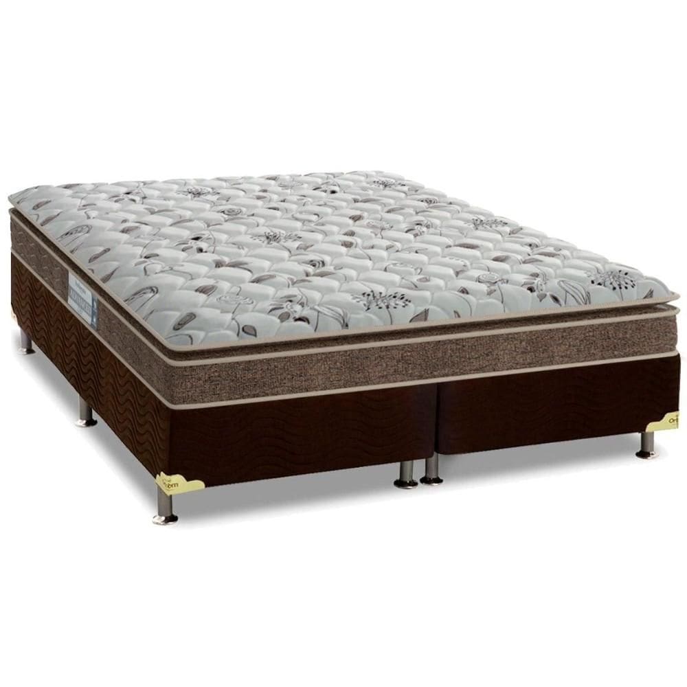 Cama Box King: Colchão Espuma D45 Probel Advanced + Base CRC Suede Brown(193x203)