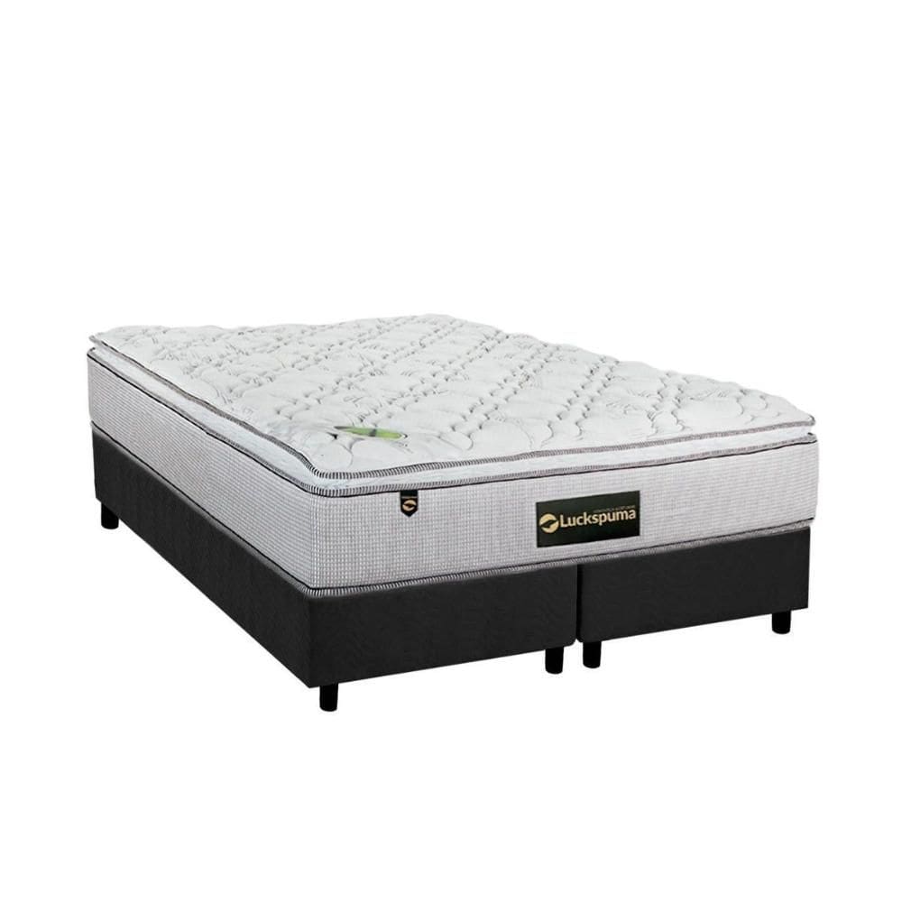 Cama Box King: Colchão Molas Bonnel Luckspuma Trade + Base CRC Suede Gray(193x203)