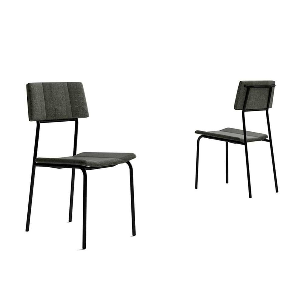 Cadeira de Cozinha Lou 1742 Aço Kit 2 Uni Preto/Grafite - Carraro