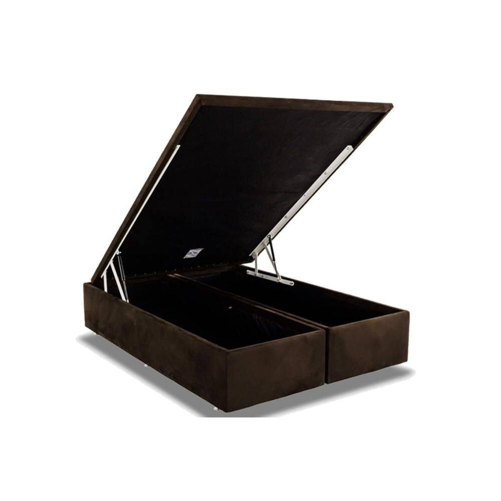 Cama Box Baú Universal King Suede Brown (193x203x35) - Ortobom