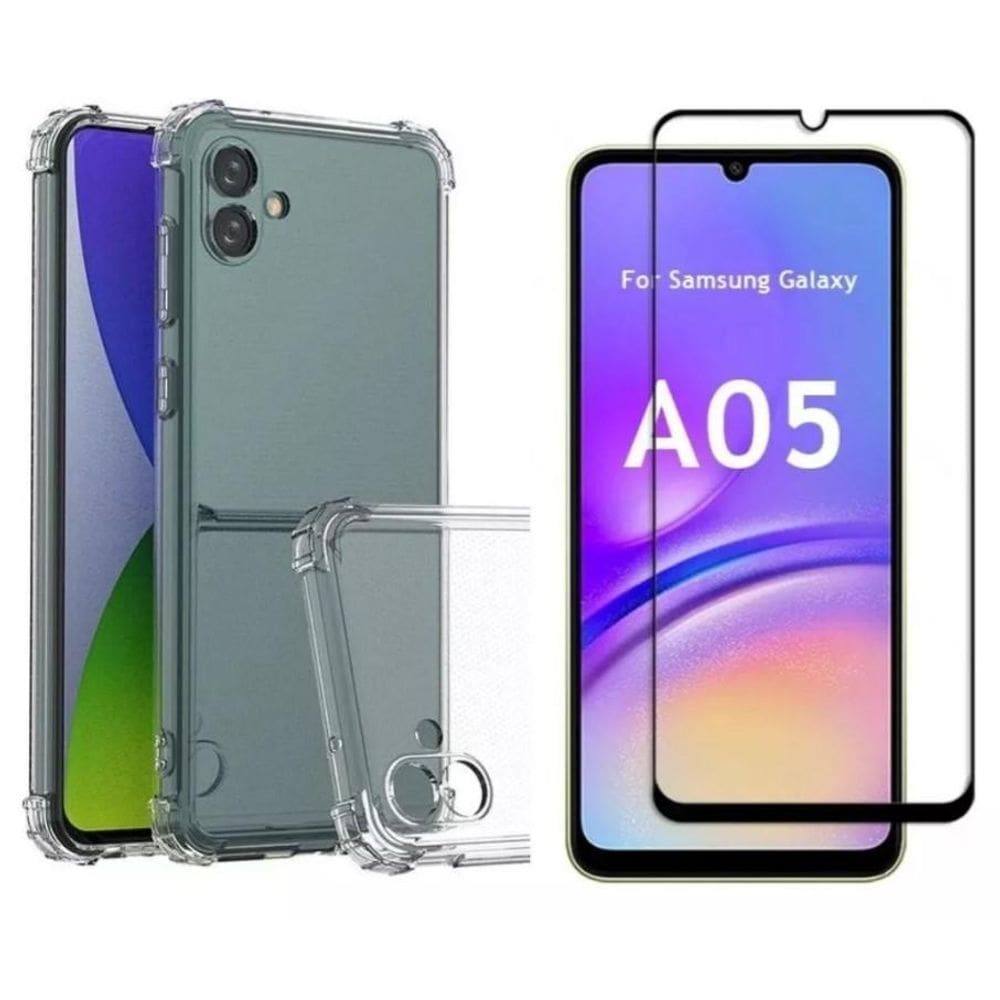 Kit Capa Anti-Impacto + Película 3D Para Samsung Galaxy A05