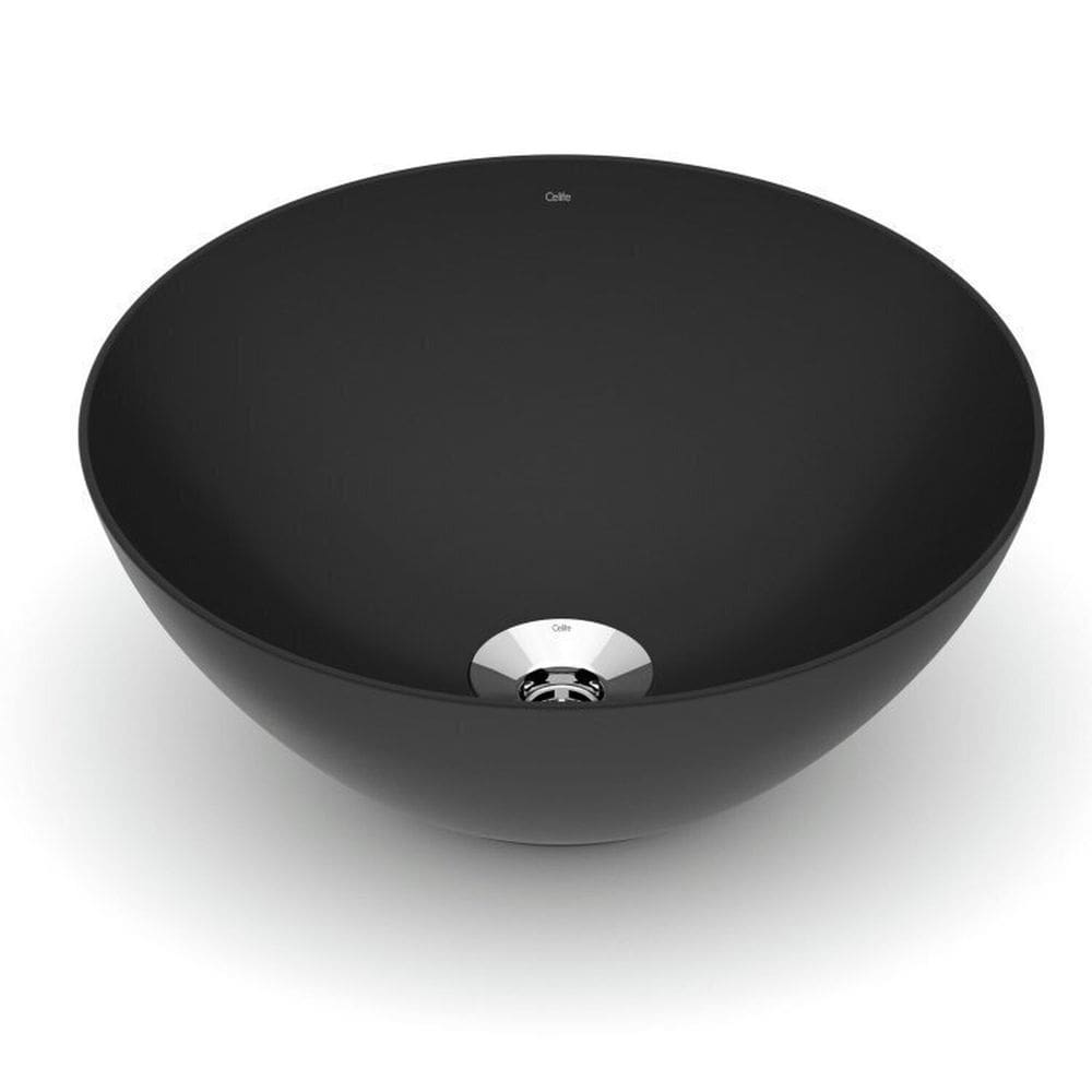 Kit 2 Cubas de Apoio Redonda sem Mesa 350 Design D1 Celite Matte Black