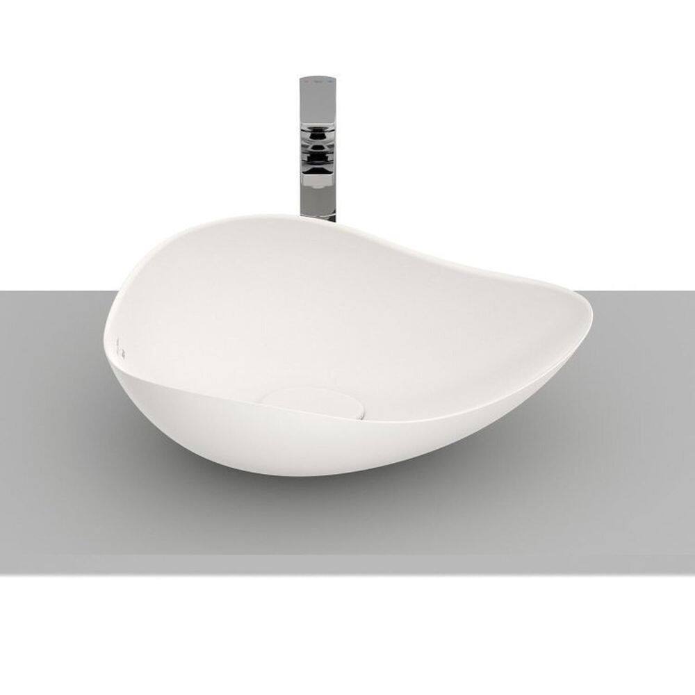 Kit 2 Cubas de Apoio Oval 54x37,5cm Ruy Ohtake Roca Bege