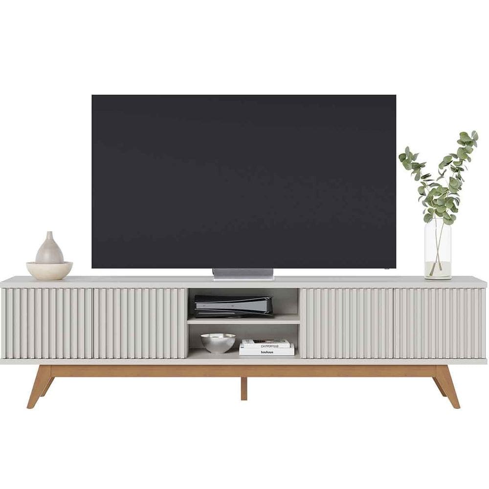 Rack Bancada Bastião 4 Portas MDP Para TV até 75" Polegadas