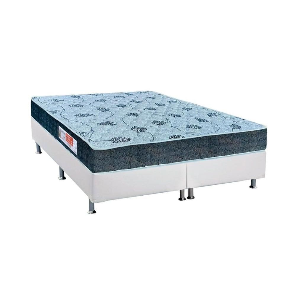 Cama Box Queen: Colchão Espuma Orthoflex D45 Comfortpedic Line + Base CRC Courano White(158x198)