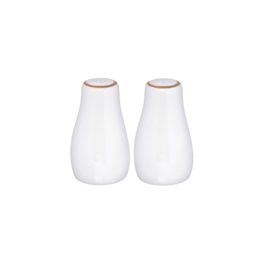 Saleiro E Pimenteiro Em Porcelana Royal Branco Com 2 Peças Haüskraft