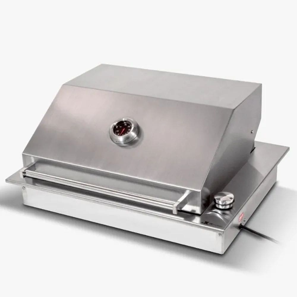 Churrasqueira Elétrica de Embutir 60X47 220v com Tampa em Aço Inox - JX Metais