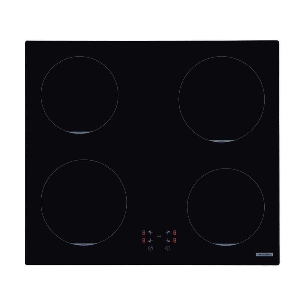 Cooktop por Indução Tramontina Square Basic 4EI 60 em Vitrocerâmico e 04 Bocas, 09 Níveis de Potência Preto - 94751