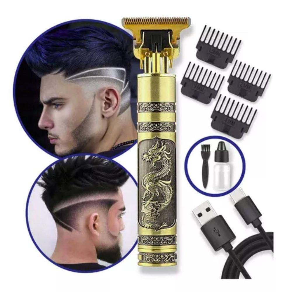 Cortador De Barba Dragão Dourado Para Looks Sofisticados