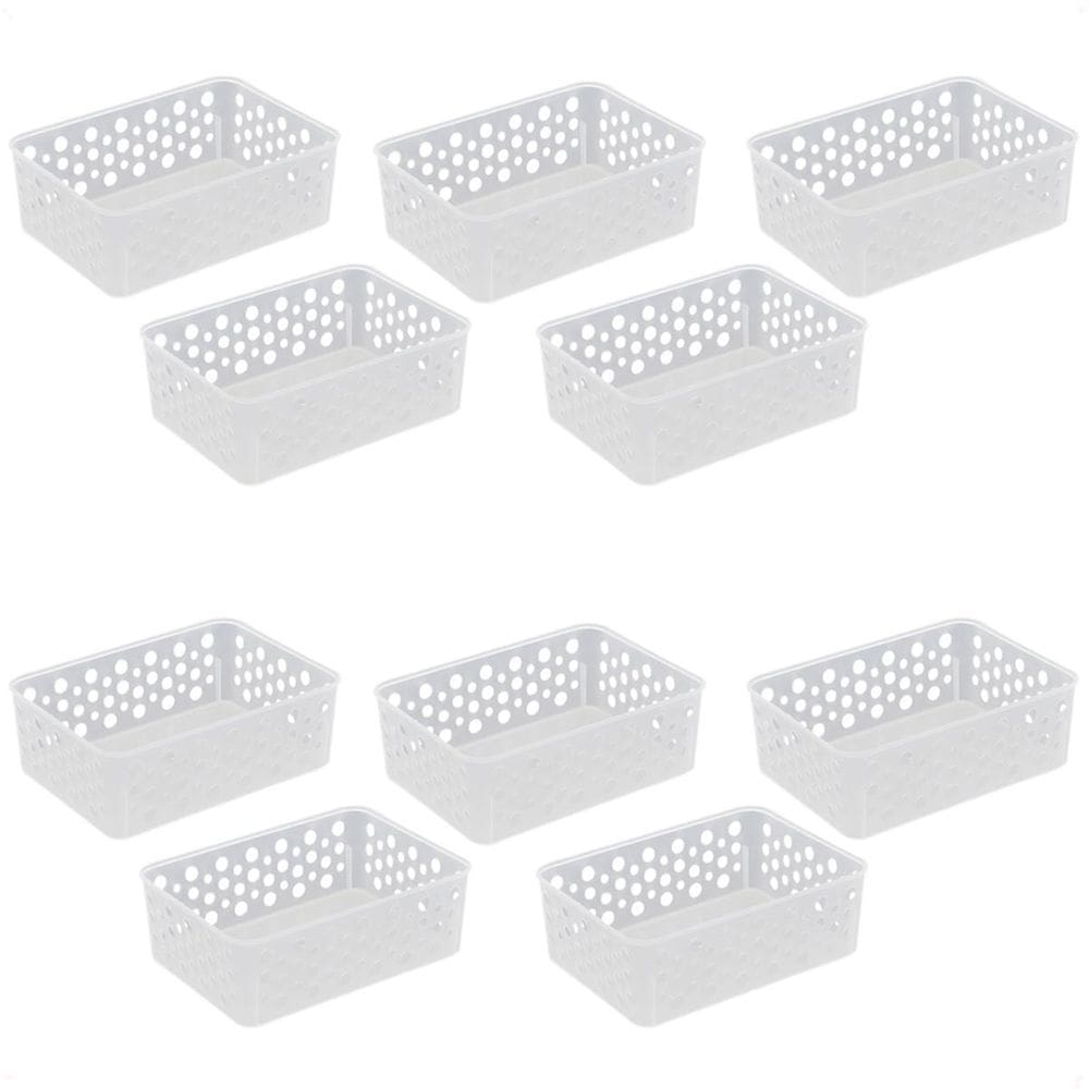Kit 10 Cestos Organizadores Multiuso P 19X13,8X6,5 Cm