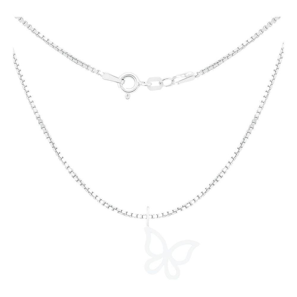 Cordão Feminino Colar Borboleta Lisa Prata 925