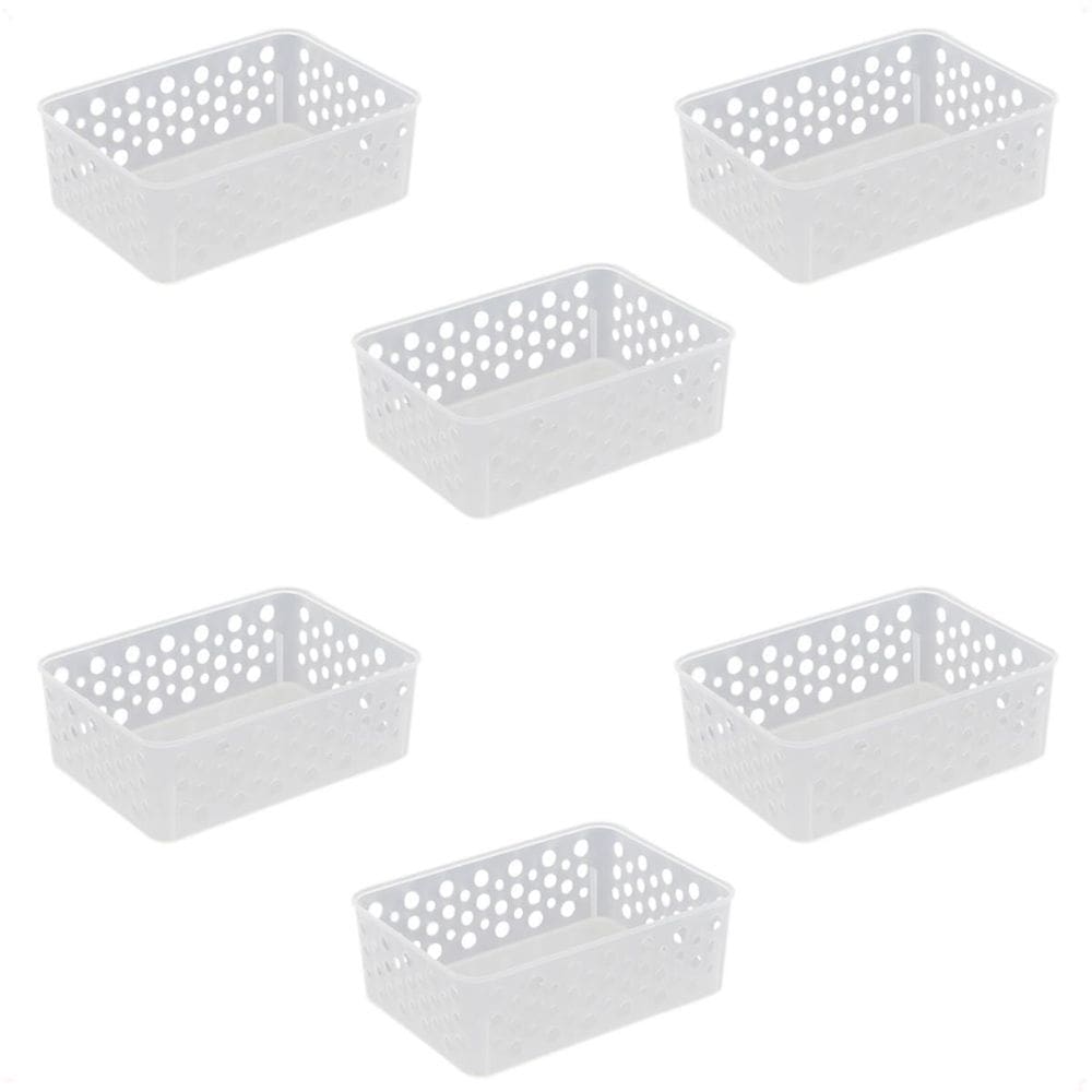 Kit 6 Cestos Organizadores Multiuso P 19X13,8X6,5 Cm
