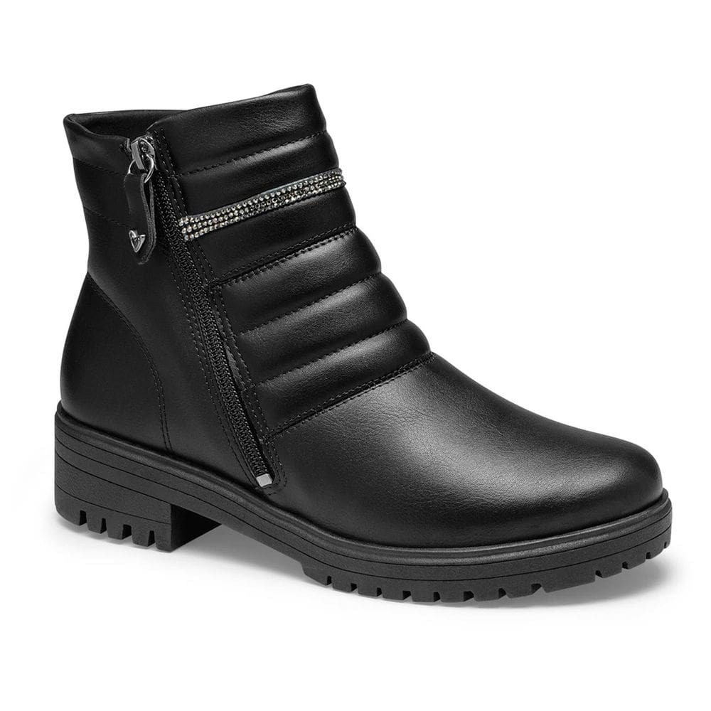 Bota Feminina Mississipi Cano Curto Preta Strass