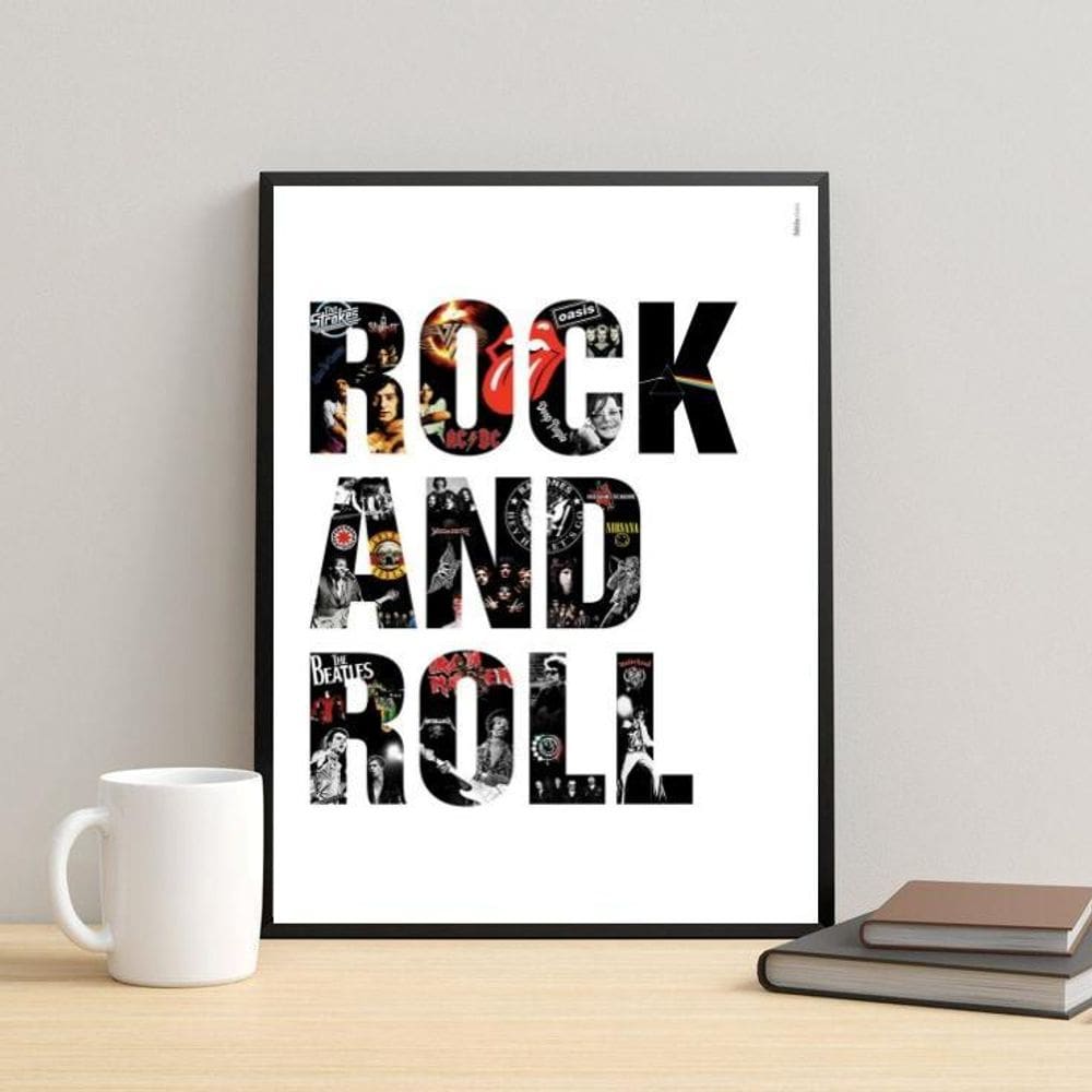 Quadro Rock And Roll - Bandas 24X18Cm