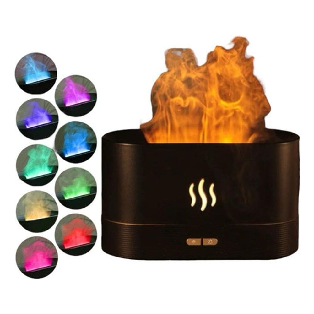 Umidificador Chama Nevoa Colorida Difusor Ultrasonico 180ml