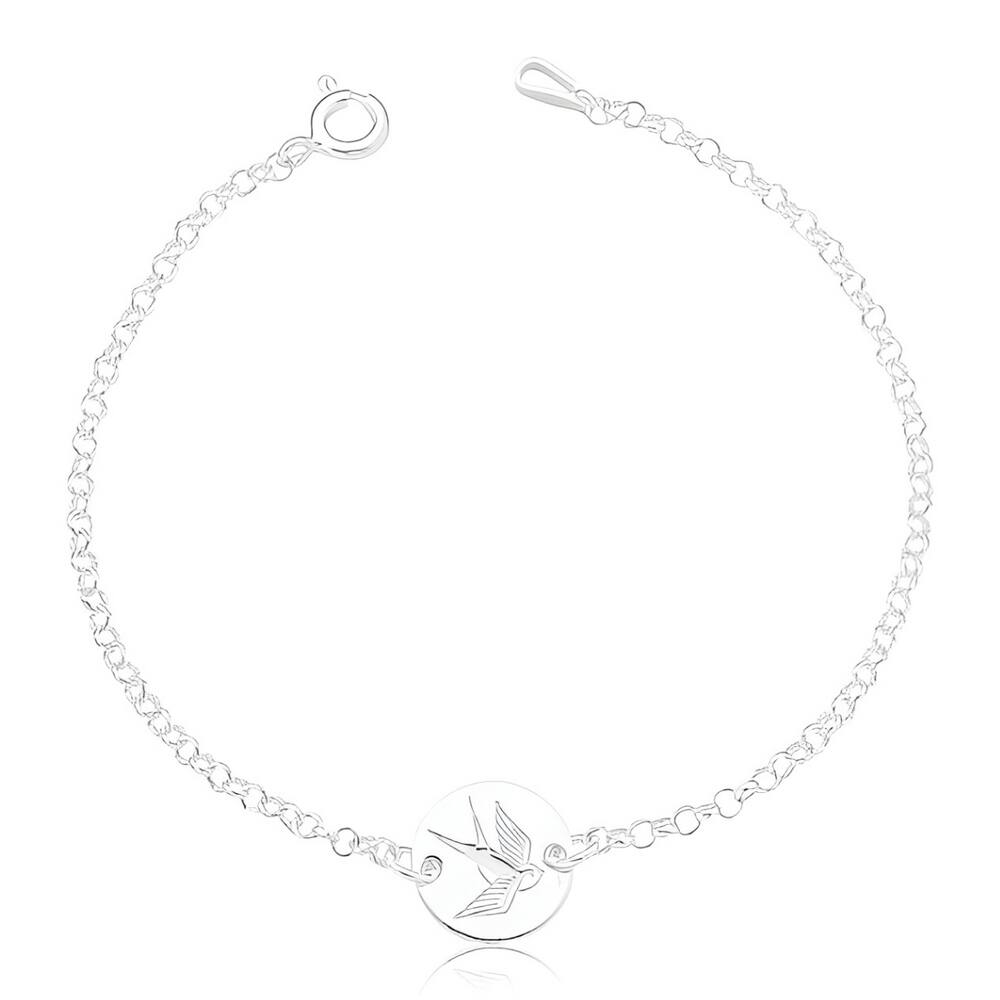 Pulseira Feminina Pássaro Andorinha Abel Prata 925 Legítima