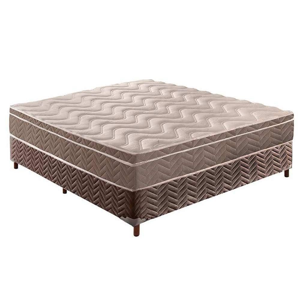 Cama Box Casal: Colchão Ortopédico Paropas D28/EP Anatômico Pasquale + Base CRC Suede Brown(138x188)