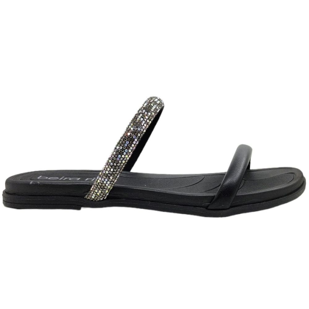 Tamanco Rasteira Feminino Casual Dia a Dia com Strass Beira Rio 8507.111