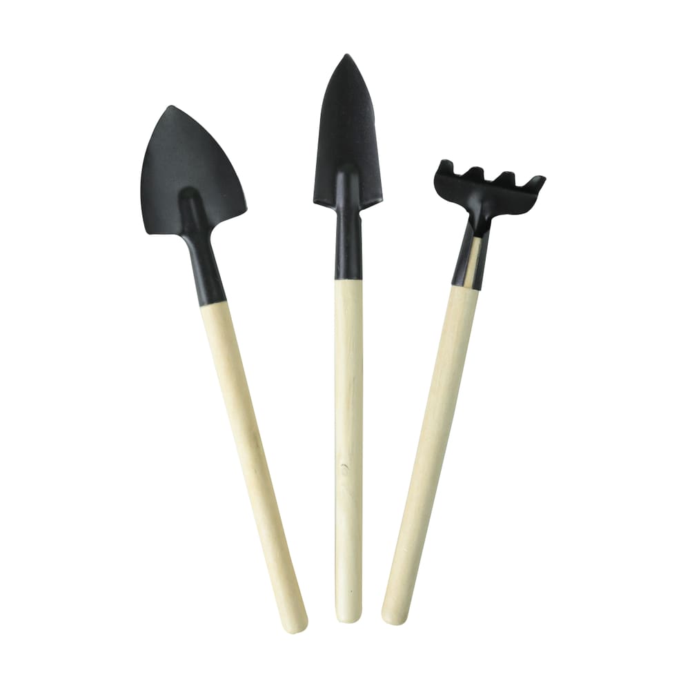 Conjunto De Mini Ferramentas De Metal E Madeira Para Jardim