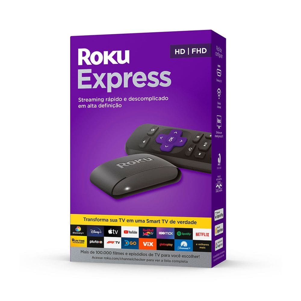 Roku Express com Alexa, Google, Siri