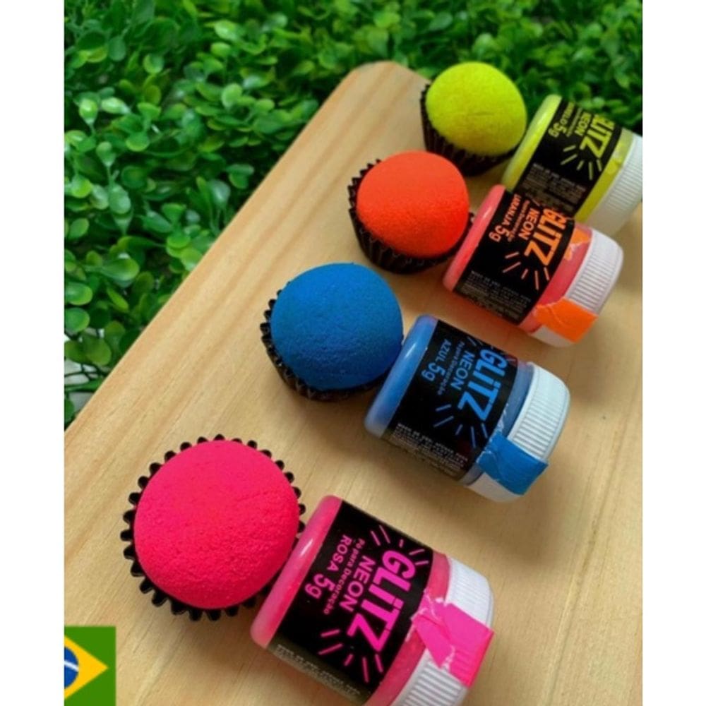 Kit 4 Pós Glitz Cores Neon Brilha Na Luz Negra Para Decorar