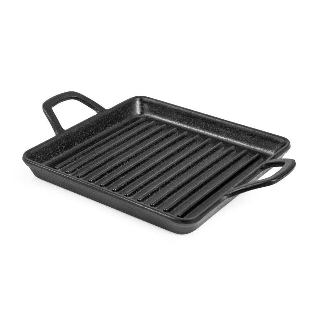 Mini Travessa Grill Quadrada com Alça 19,3cm Melamina 100% Profissional Gourmet Mix Preto