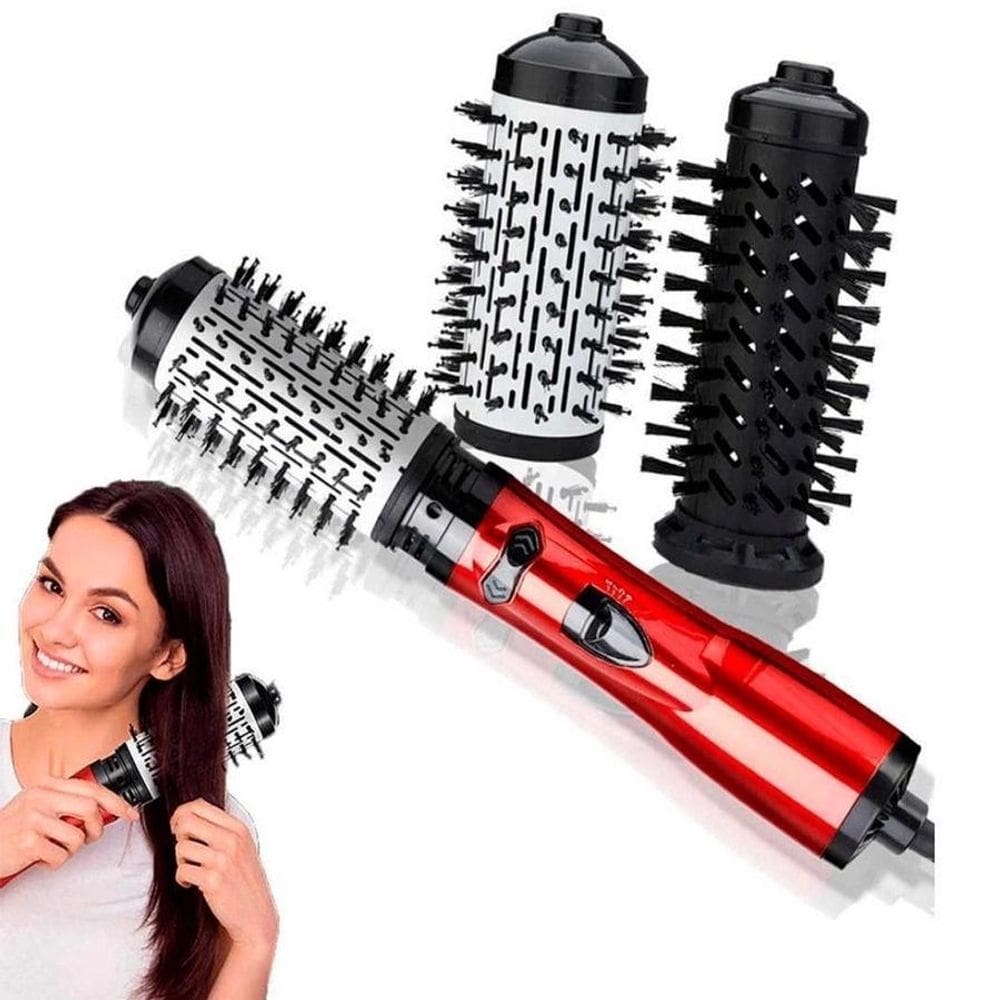 Secador E Alisador De Cabelo Com Cabeças Intercambiáveis