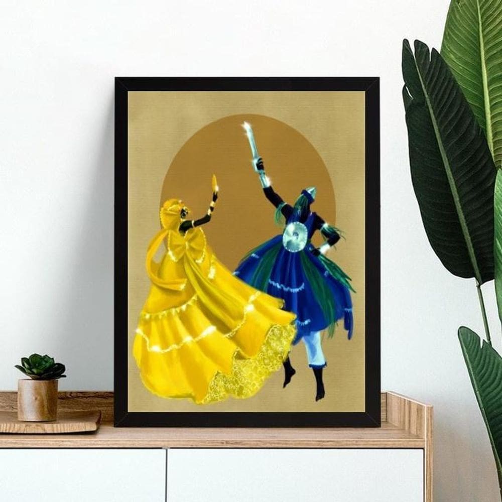 Quadro Decorativo Oxum E Ogum 24X18Cm