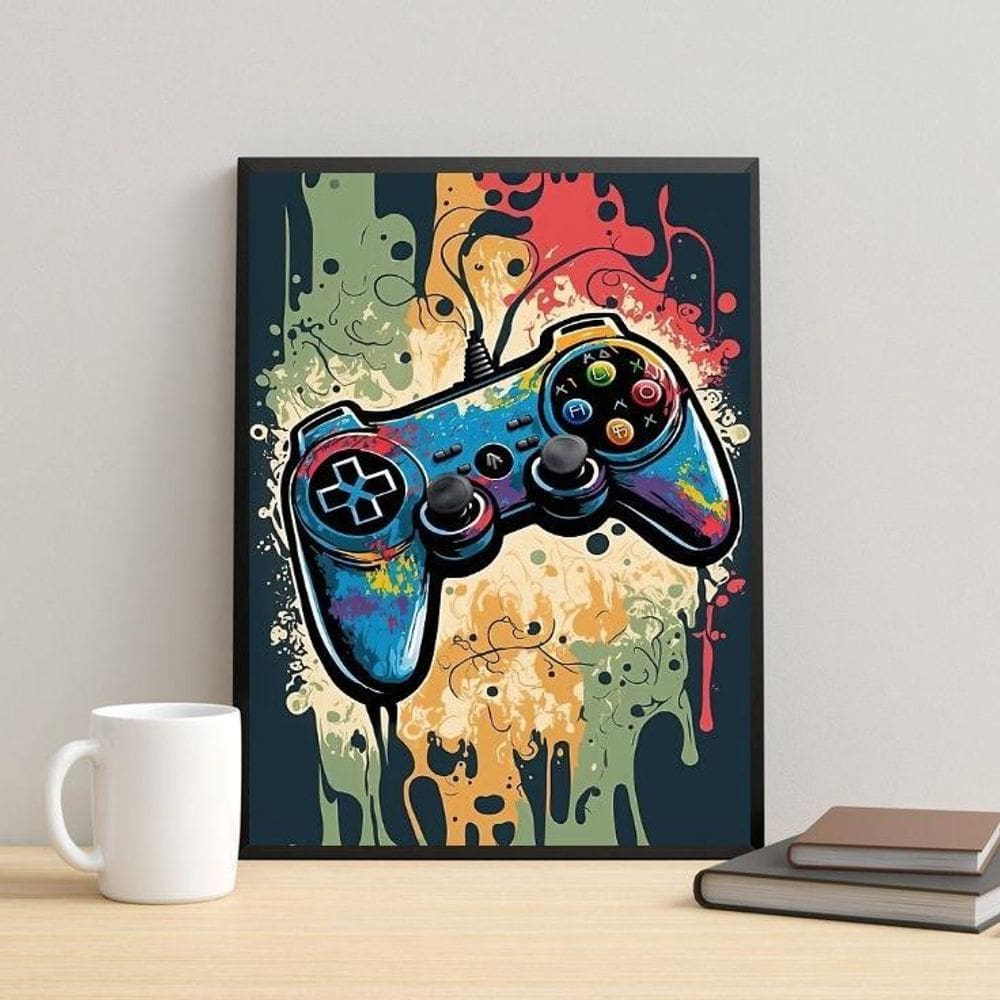 Quadro Gamer Pop Art - Controle 24X18Cm