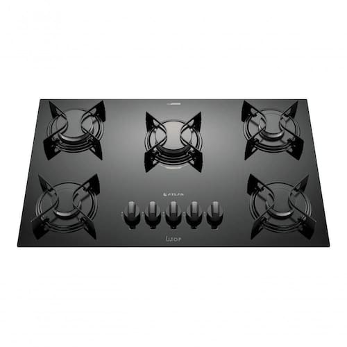 imagem-Cooktop 5 Bocas Preto Com Mesa De Vidro Atlas U Top Bivolt