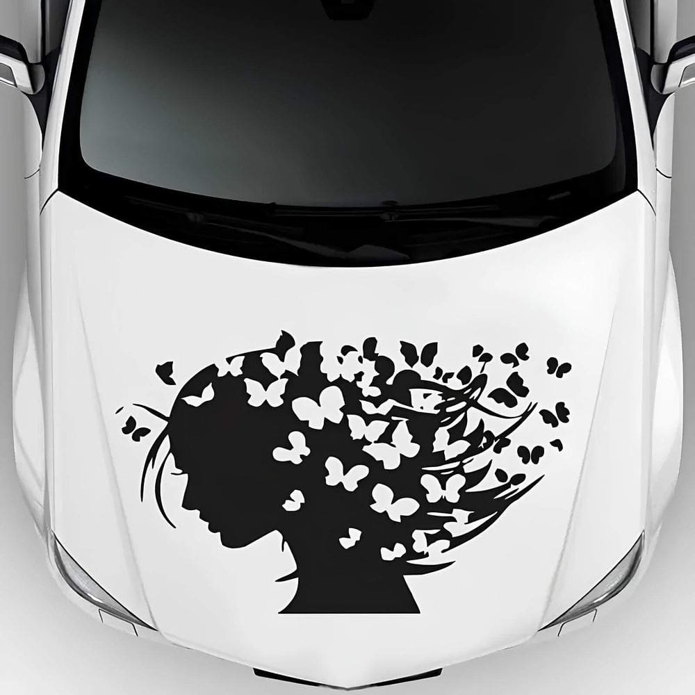 Adesivo Para Carro Menina E Borboleta