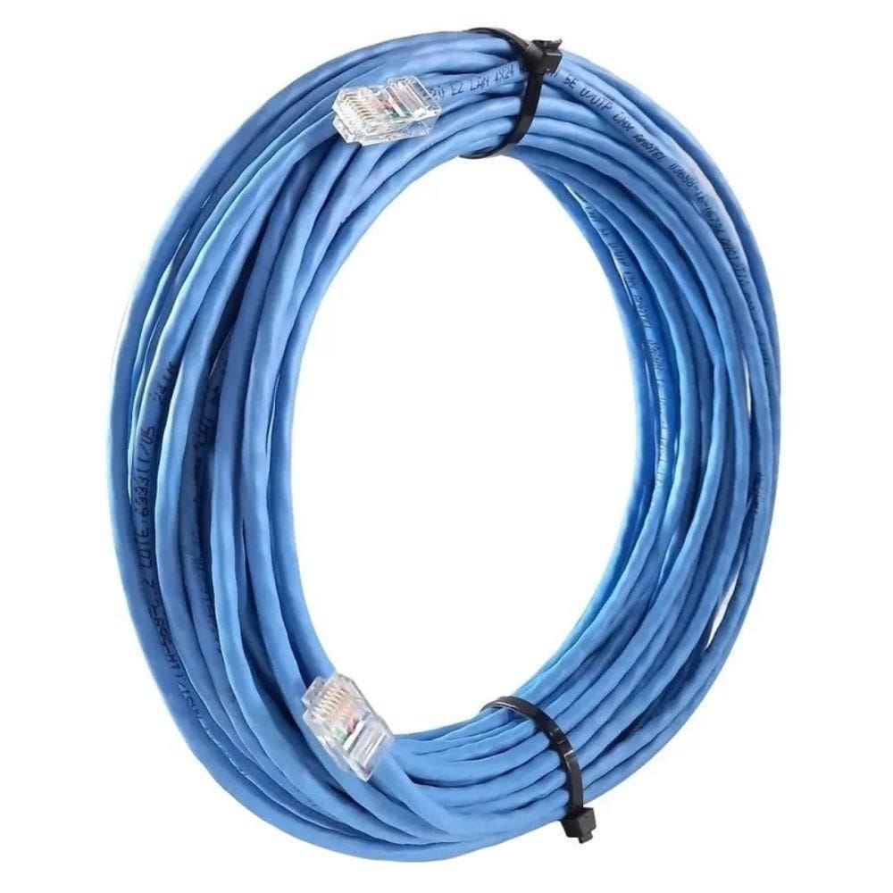 Cabo De Rede Cat 6 Mpt Interno 50 Metros U/utp 4p X 23awg | Azul Com Conectores