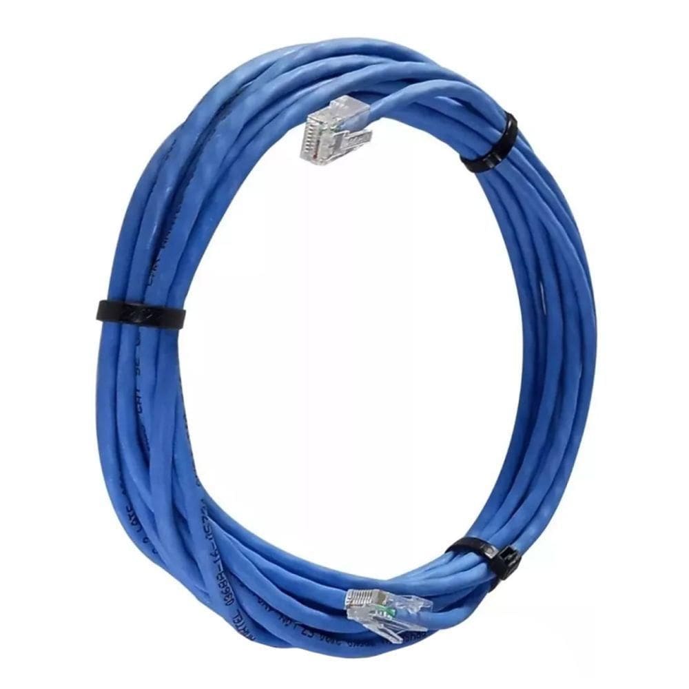 Cabo De Rede Cat 6 Mpt Interno 15 Metros U/utp 4p X 23awg | Azul Com Conectores