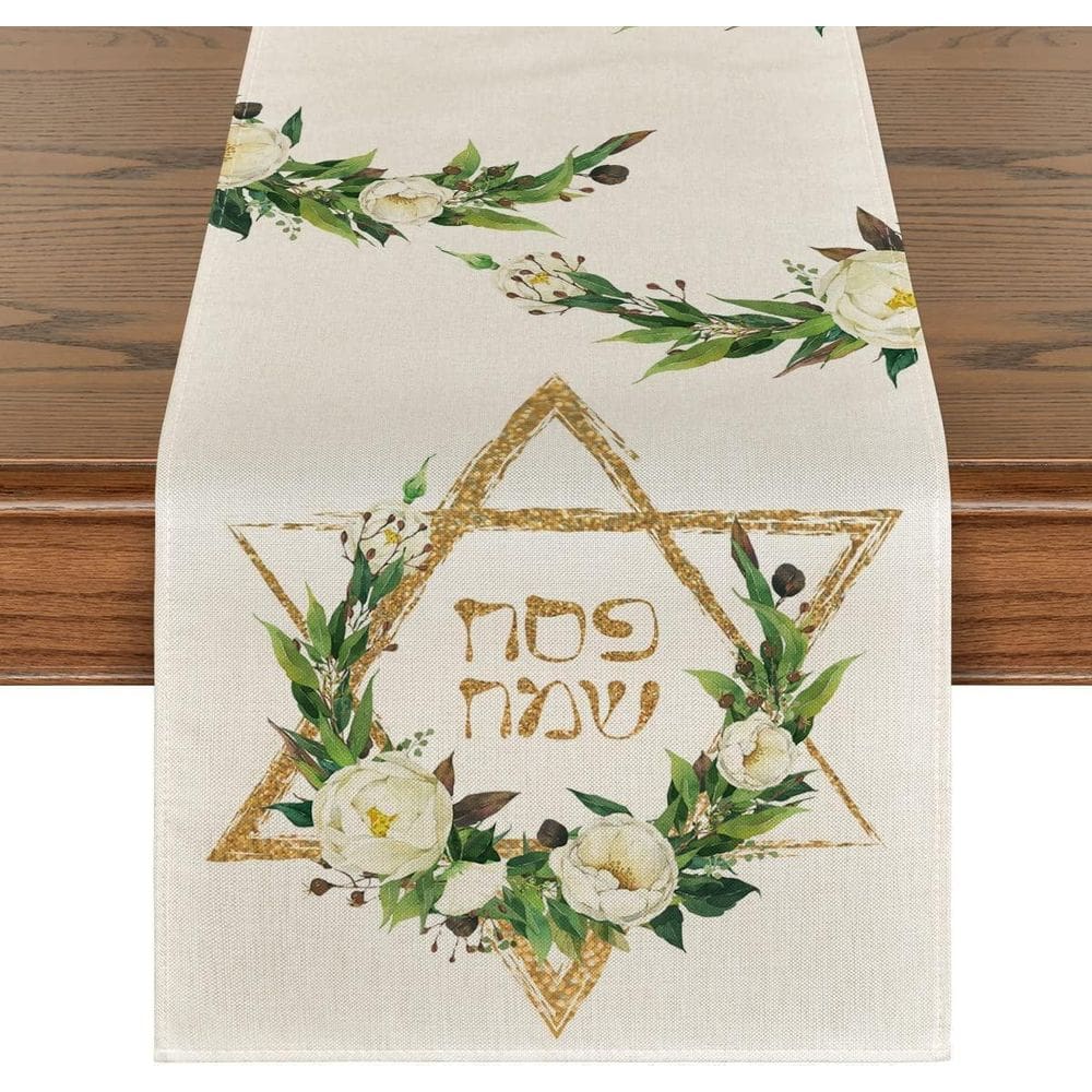 Caminho De Mesa Decoração Estrela Davi Judaico Hebraico 2