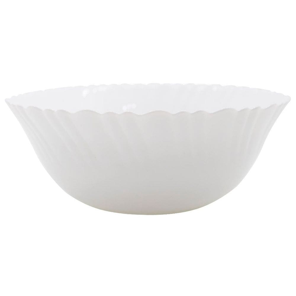 Kit 8 Saladeira Tigela Branca 17,5cm De Vidro Opalino 700ml