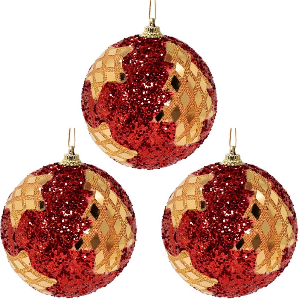 Kit 36 Enfeite Bolas Natalina Árvore Natal Artesanal Estrela