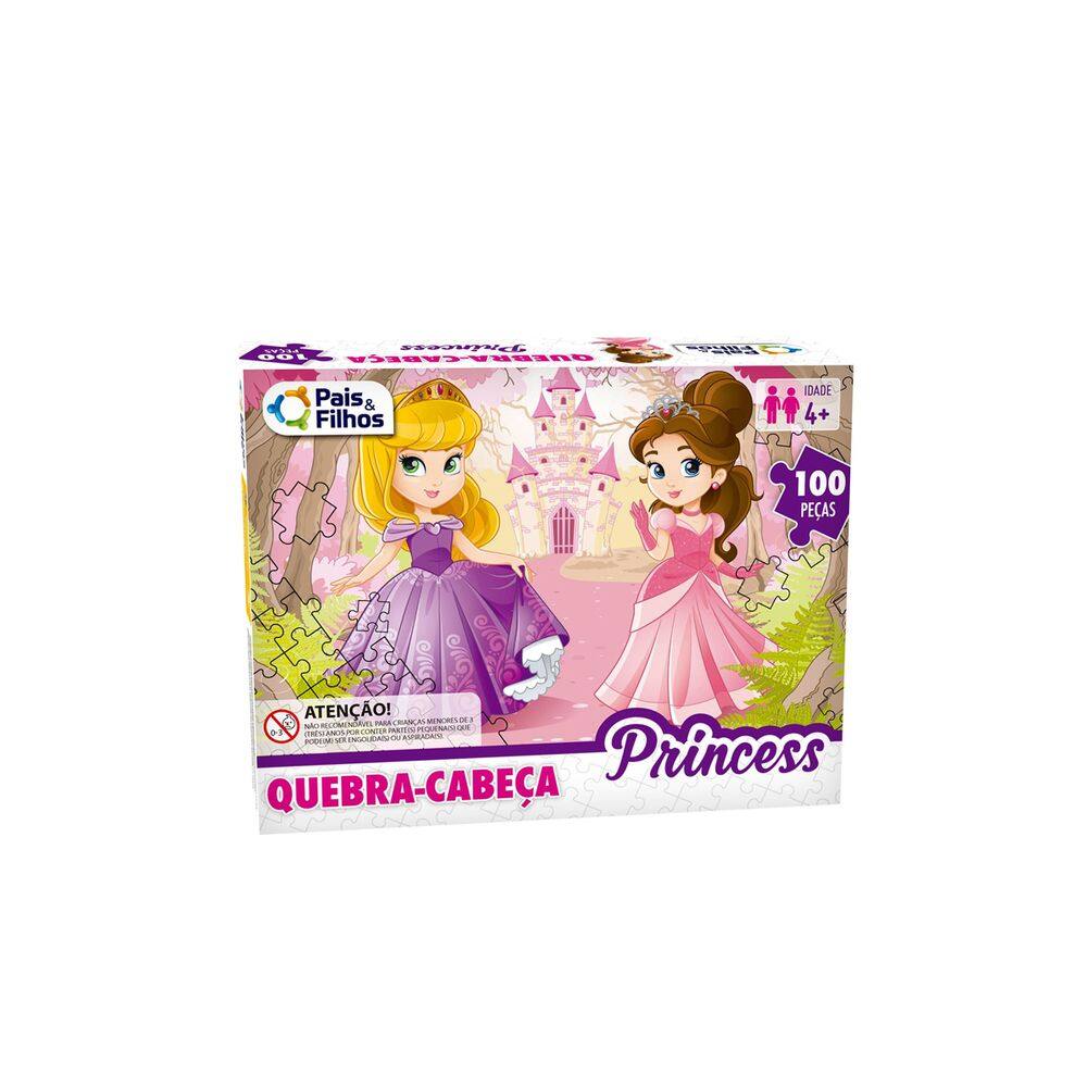 Quebra-Cabeça Princesas 100 Peças Infantil - Pais e Filhos