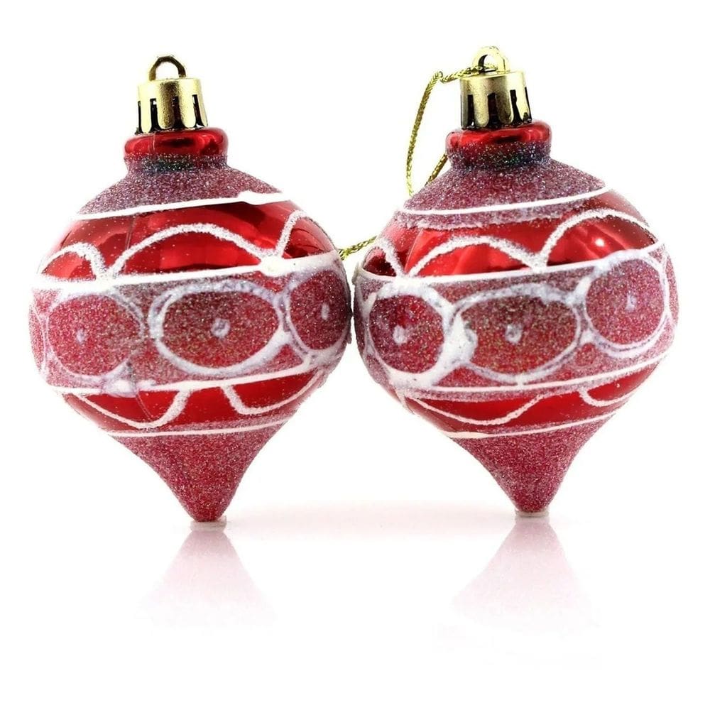 Kit 12 Bolas Pião Enfeite Àrvore Natal Pendente 60mm